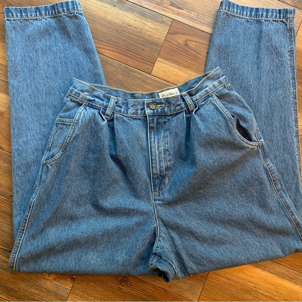 Vintage 1980’s Westport Denim High Waisted Mom Jeans Pleated Front Size 14 RARE - Picture 10 of 12